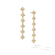 Cable Collectibles Quatrefoil Drop Earrings in 18K Yellow Gold with Diamonds