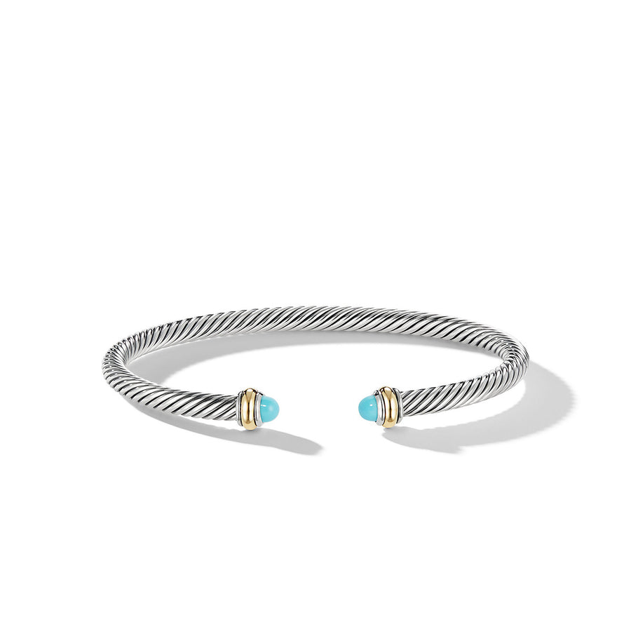 Cable Classic Bracelet with Turquoise and 18K Yellow Gold