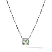 Pave Bezel Pendant Necklace with Prasiolite and Diamonds