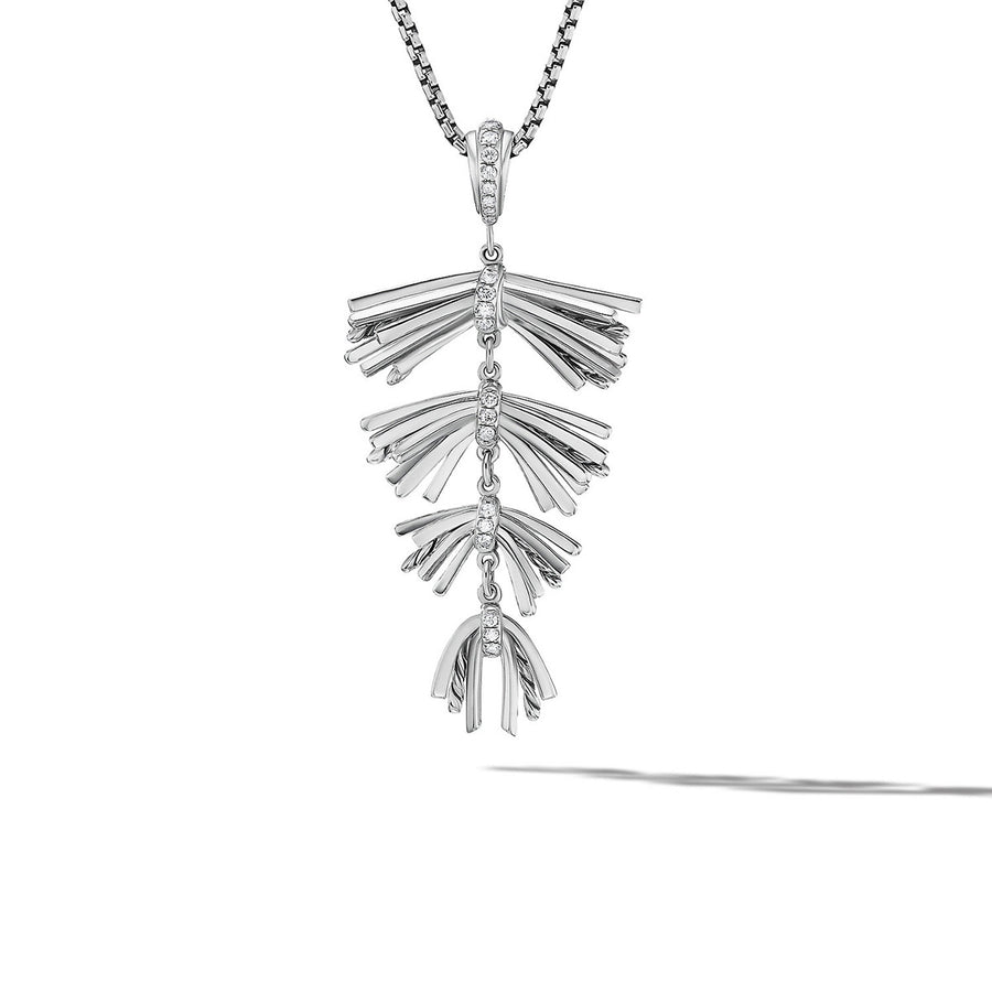 Angelika Fringe Pendant Necklace with Pave Diamonds