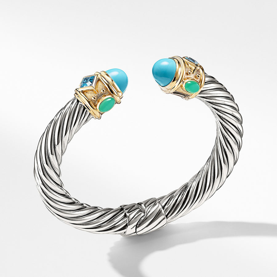Renaissance Bracelet with 14K Gold and Reconstituted Turquoise