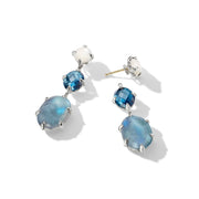 Chatelaine Drop Earrings with Labradorite, Hampton Blue Topaz, and White Moonstone