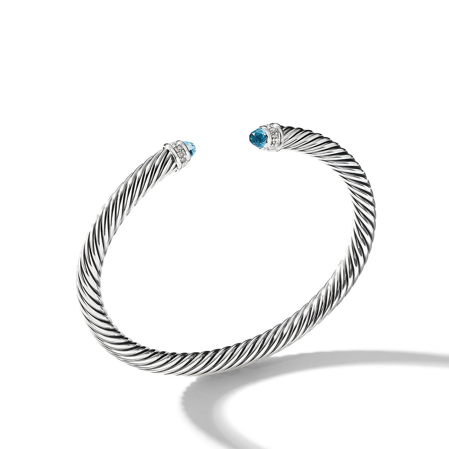 Cable Classics Collection Bracelet with Blue Topaz and Diamonds