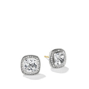 Albion Stud Earrings with White Topaz and Pave Diamonds