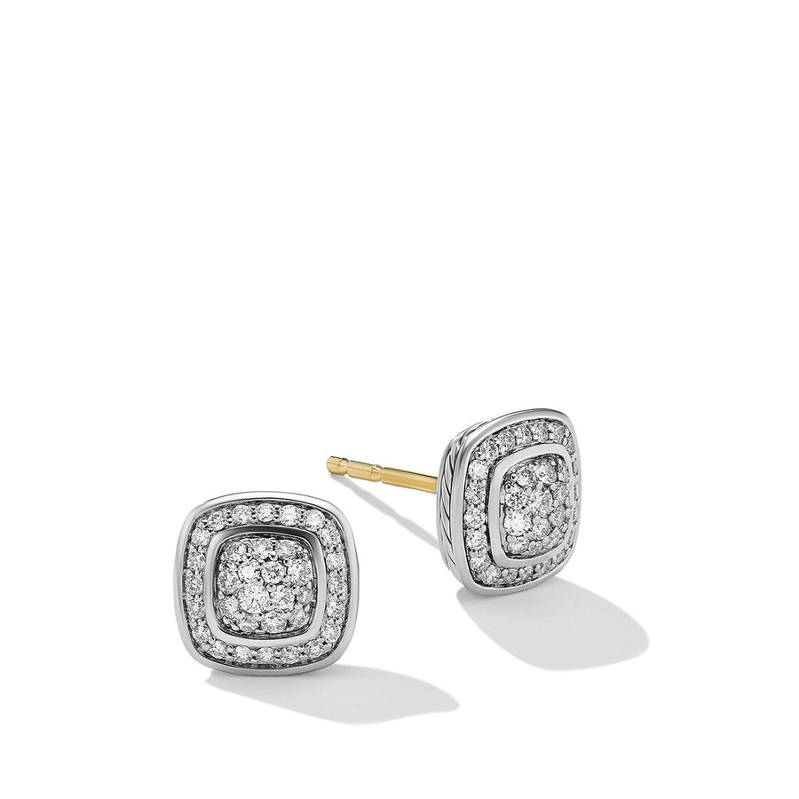 Petite Albion Stud Earrings with Pave Diamonds