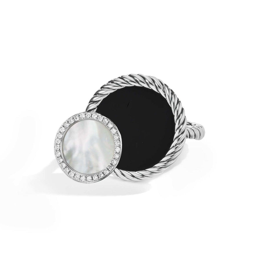 DY Elements Eclipse Ring with Black Onyx, Mother of Pearl and Pave Diamonds