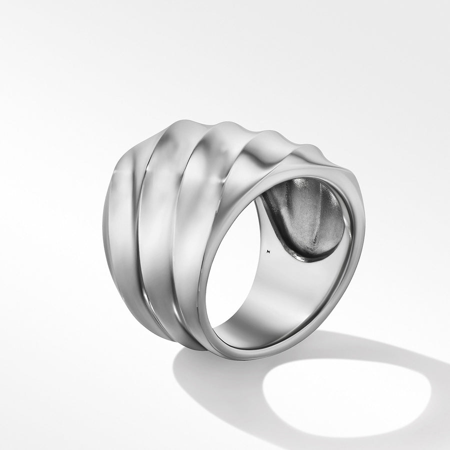 Cable Edge Saddle Ring in Recycled Sterling Silver