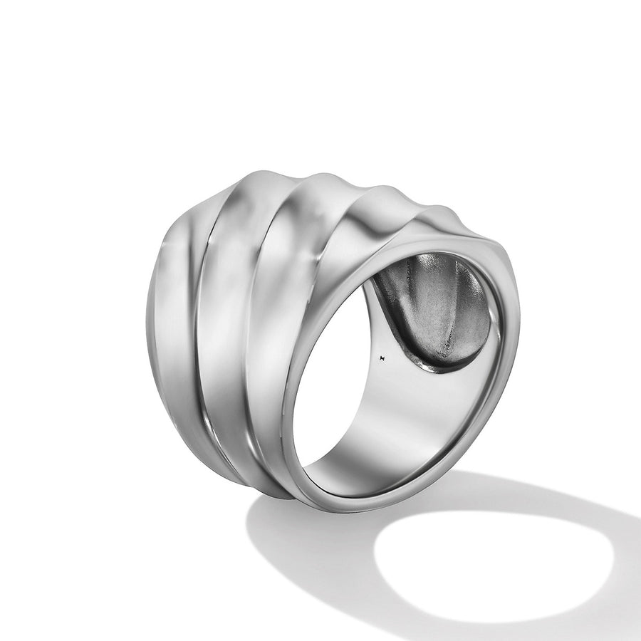 Cable Edge Saddle Ring in Recycled Sterling Silver