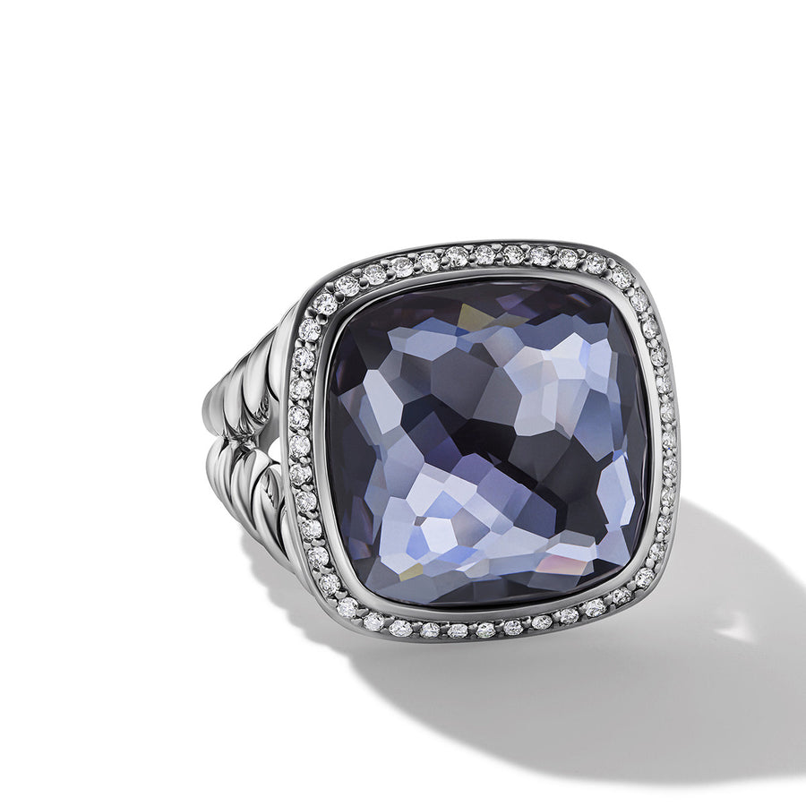 Albion Ring with Black Orchid and Diamonds