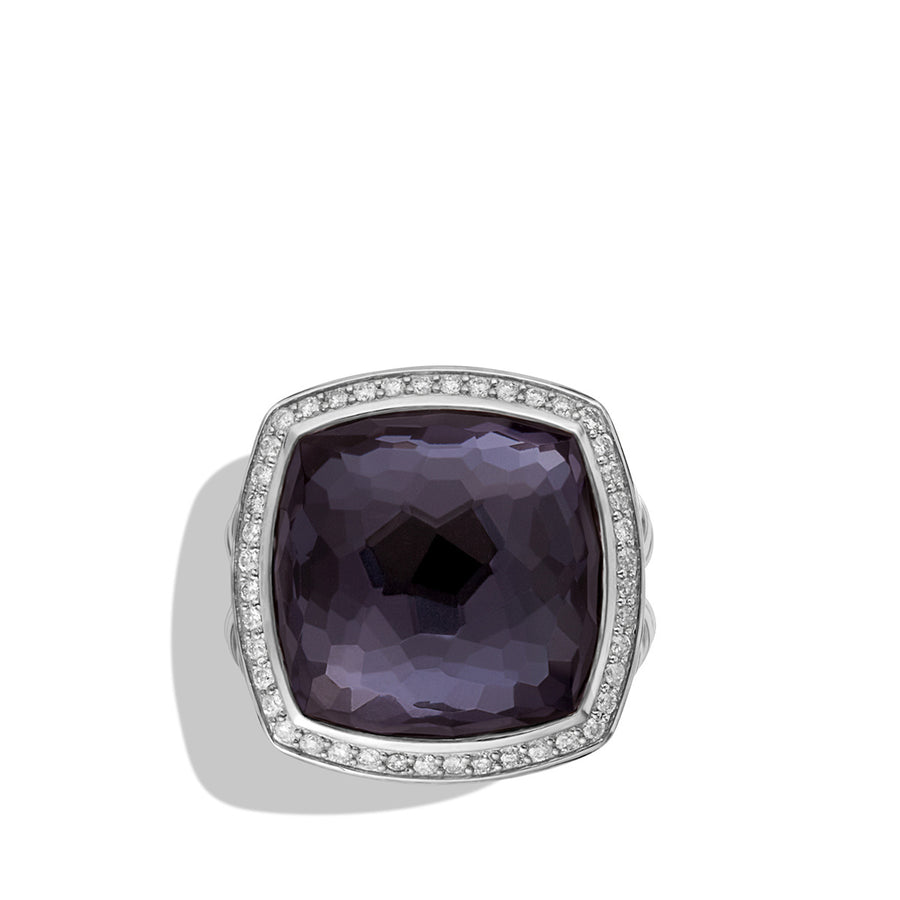 Albion Ring with Black Orchid and Diamonds