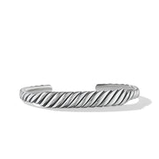 Sculpted Cable Contour Cuff Bracelet in Sterling Silver