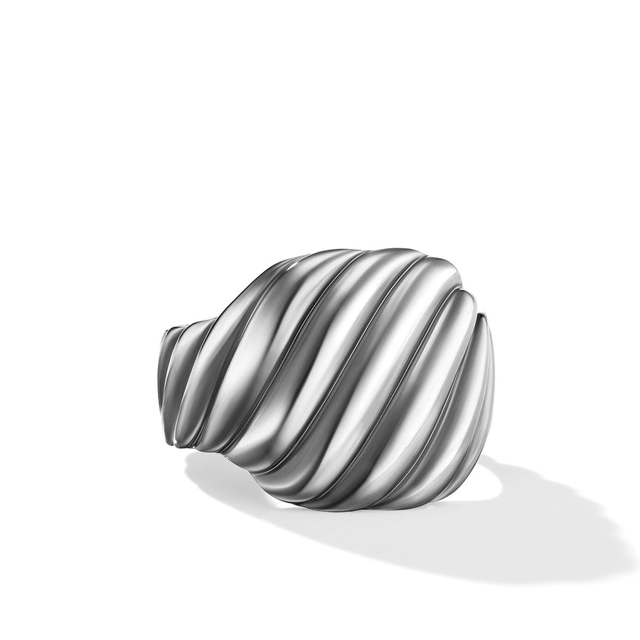 Sculpted Cable Contour Ring in Sterling Silver