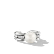 DY Madison Pearl Ring in Sterling Silver with Pave Diamonds