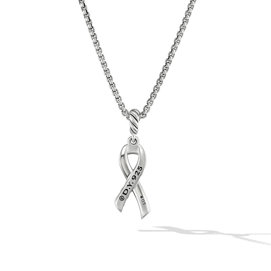 Cable Collectibles Ribbon Necklace in Sterling Silver with Pave Pink Sapphires