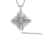Angelika Four Point Pendant in Sterling Silver with Pave Diamonds