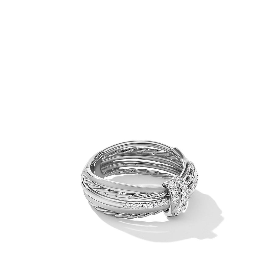 Angelika Ring in Sterling Silver with Pave Diamonds