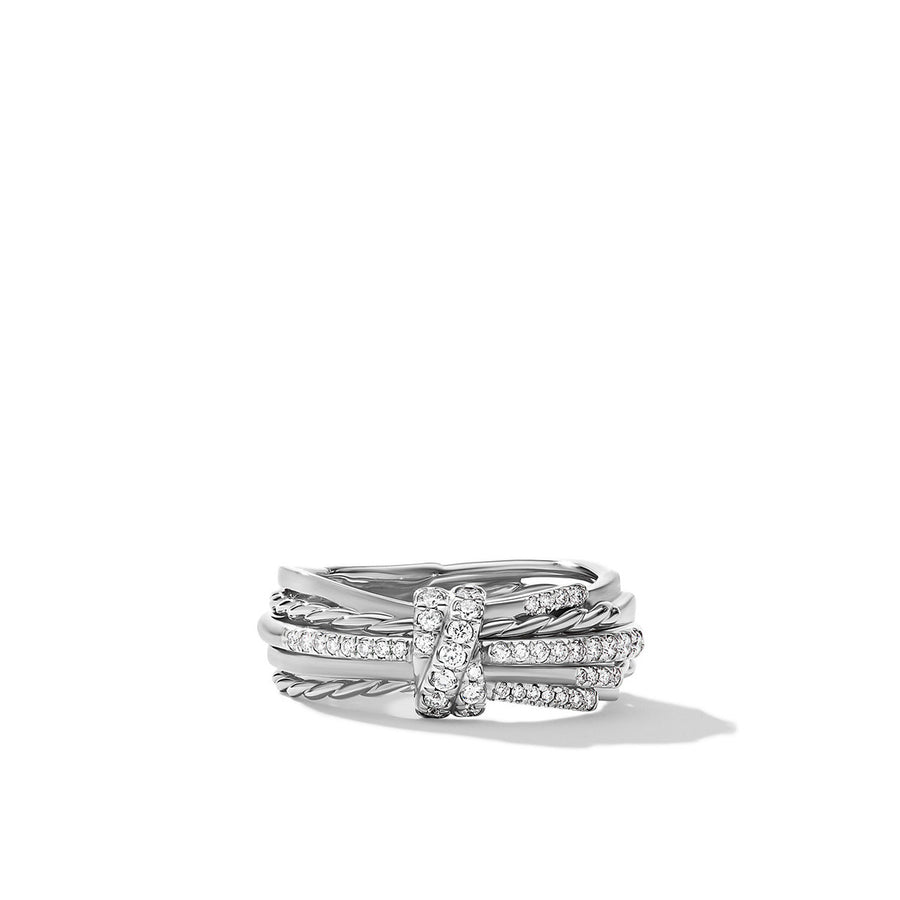 Angelika Ring in Sterling Silver with Pave Diamonds