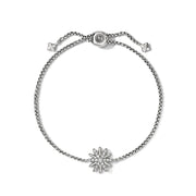 Starburst Station Chain Bracelet in Sterling Silver with Pave Diamonds