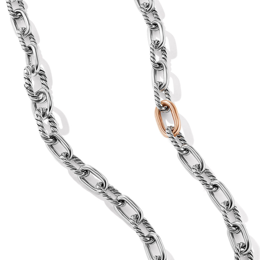 DY Madison Chain Necklace in Sterling Silver with 18K Rose Gold