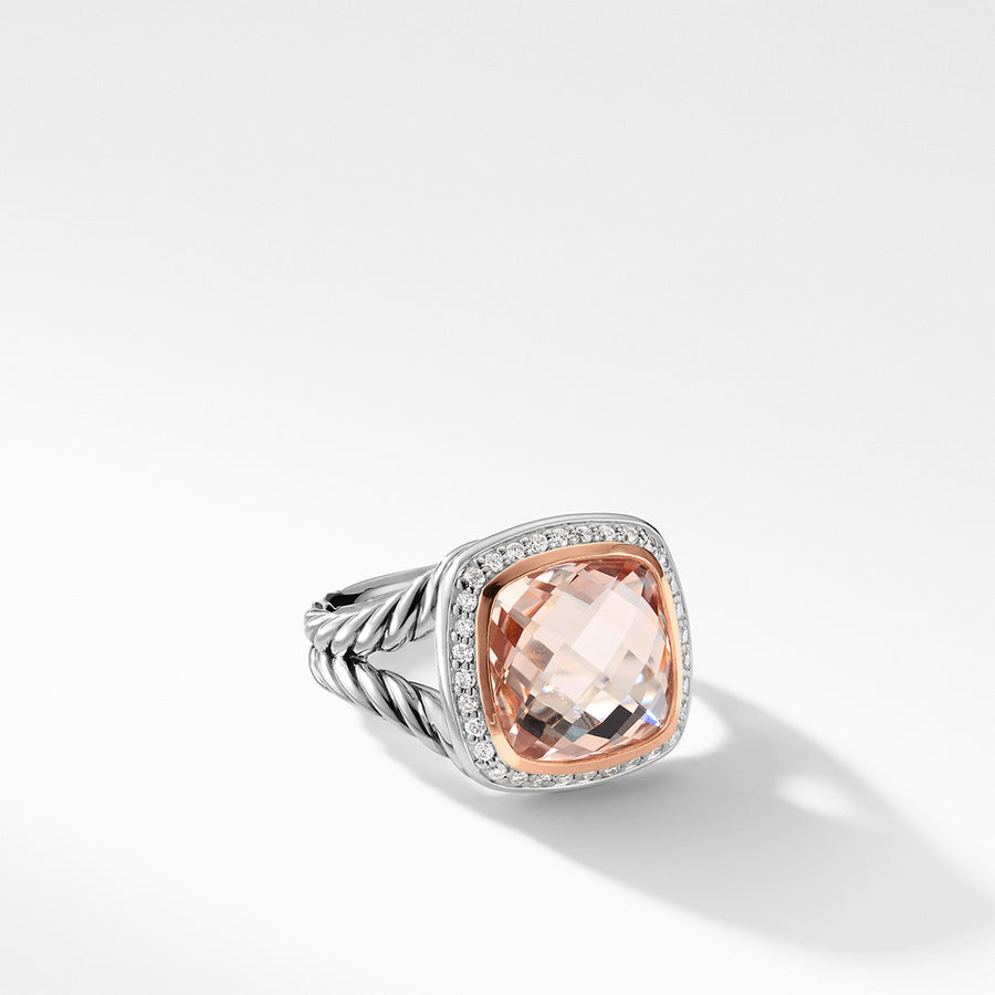 Ring with Morganite, Diamonds and 18K Gold