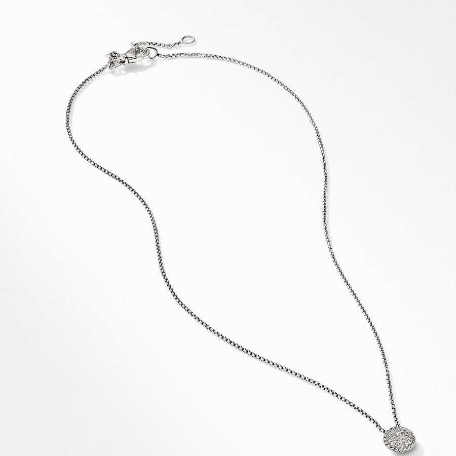Petite Pave Pendant Necklace with Diamonds
