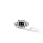 Petite Albion Ring with Black Onyx and Diamonds