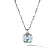 Pendant with Blue Topaz and Diamonds