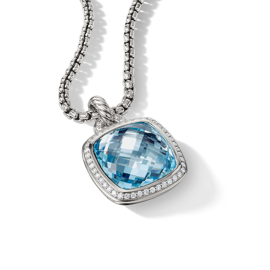Pendant with Blue Topaz and Diamonds