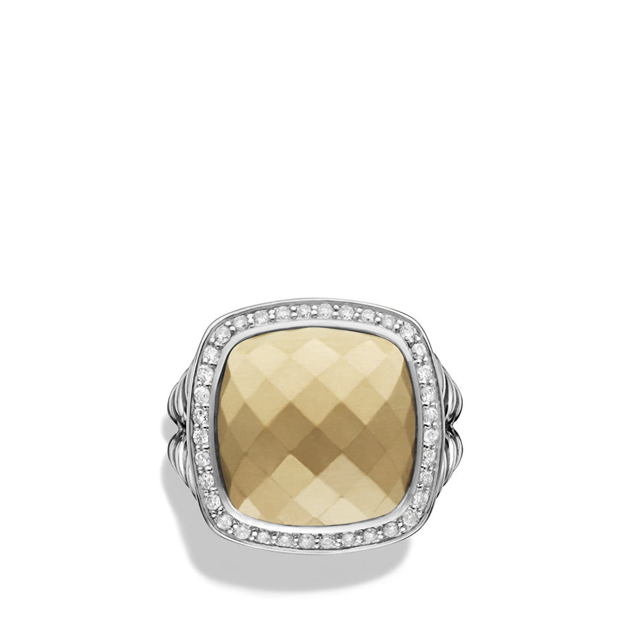 Ring with 18K Gold Dome and Diamonds