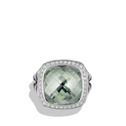 Ring with Prasiolite and Diamonds