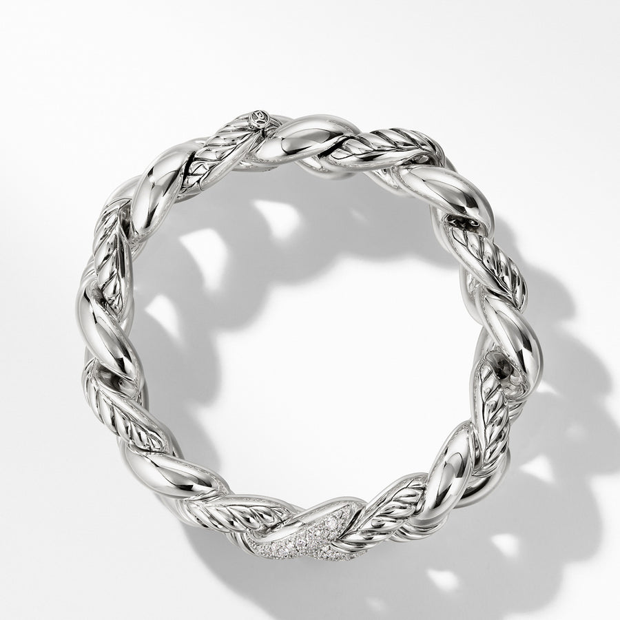 Belmont Curb Link Bracelet with Diamonds, 18mm