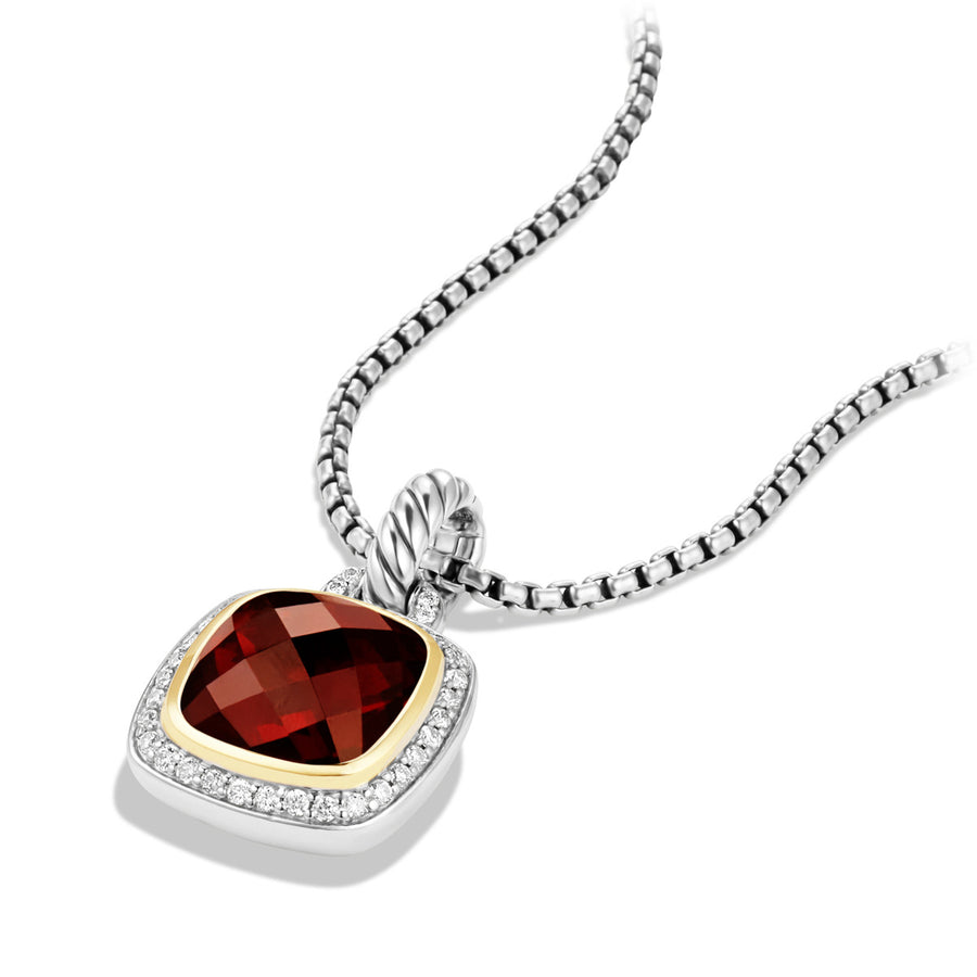 Pendant with Garnet and Diamonds with 18K Gold