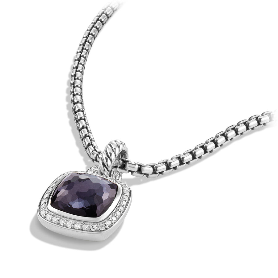 Albion Pendant with Black Orchid and Diamonds