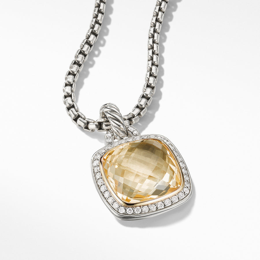 Pendant with Champagne Citrine, Diamonds and 18K Gold