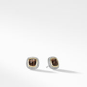 Earrings with Smoky Quartz and Diamonds with 18K Gold