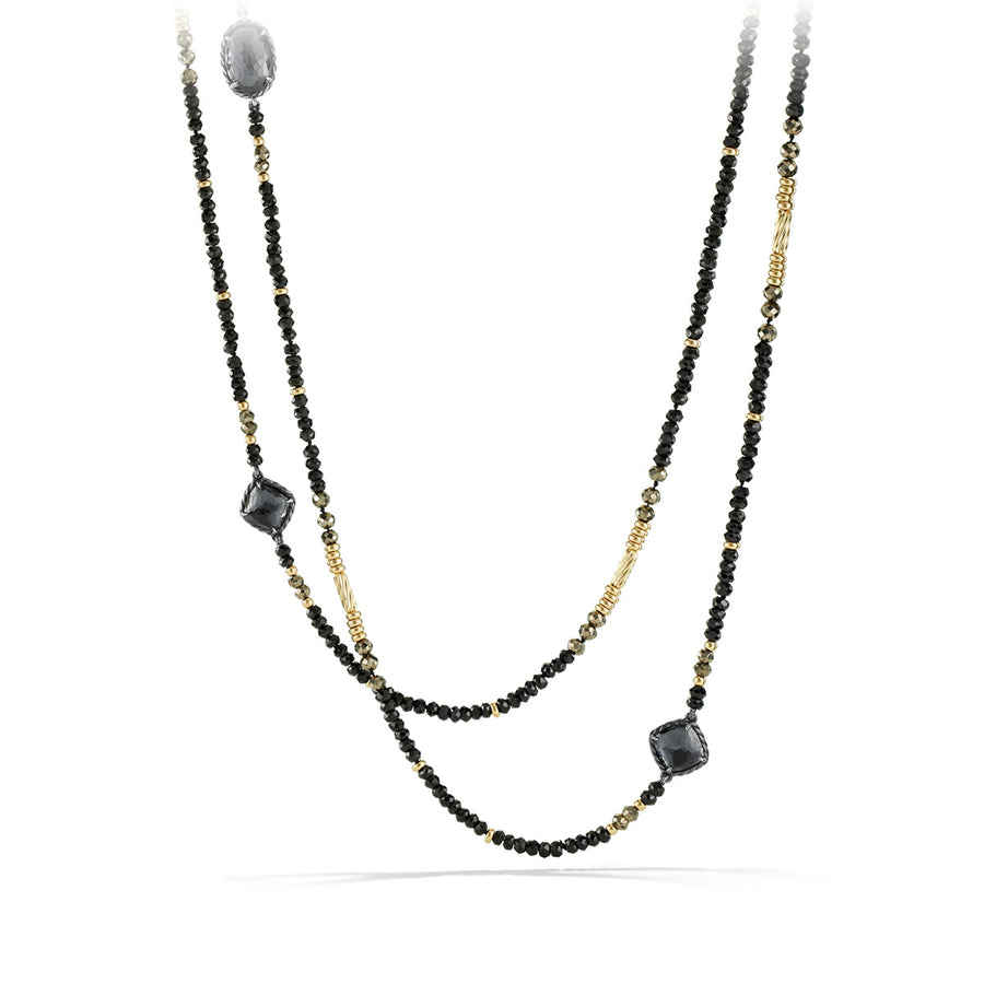 Chatelaine Necklace with Hematite, Black Spinel, and Pyrite