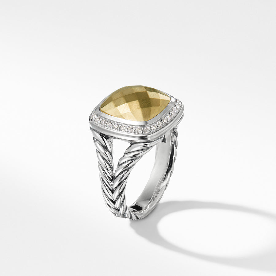 Ring with Gold Dome and Diamonds with 18K Gold