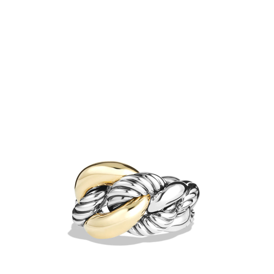 Belmont Curb Link Ring with 18K Gold