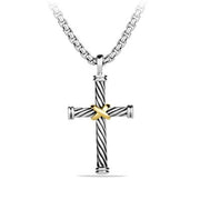 Cable Cross with 18K Gold