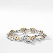 Cushion Link Bracelet with Blue Sapphires and 18K Gold
