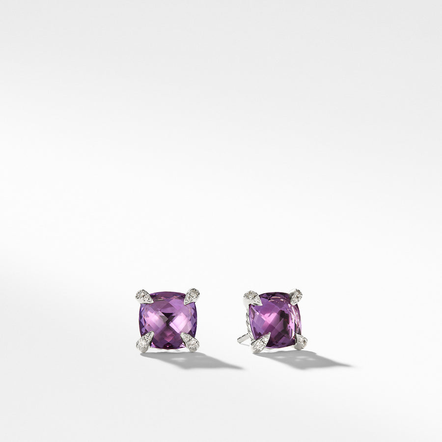 Chatelaine Earrings with Amethyst and Diamonds