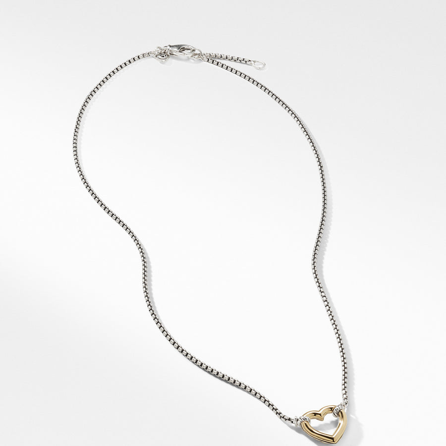 Heart Station Necklace with 18K Gold