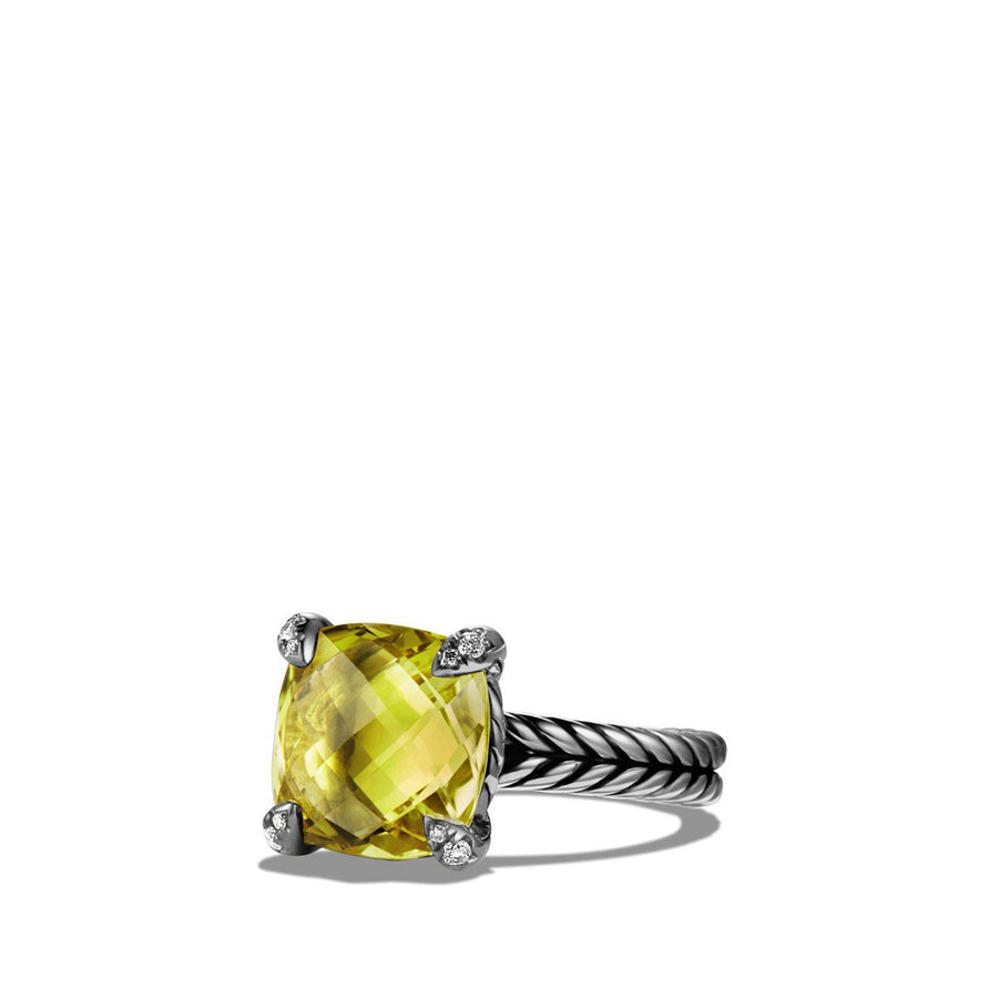 Chatelaine Ring with Lemon Citrine and Diamonds