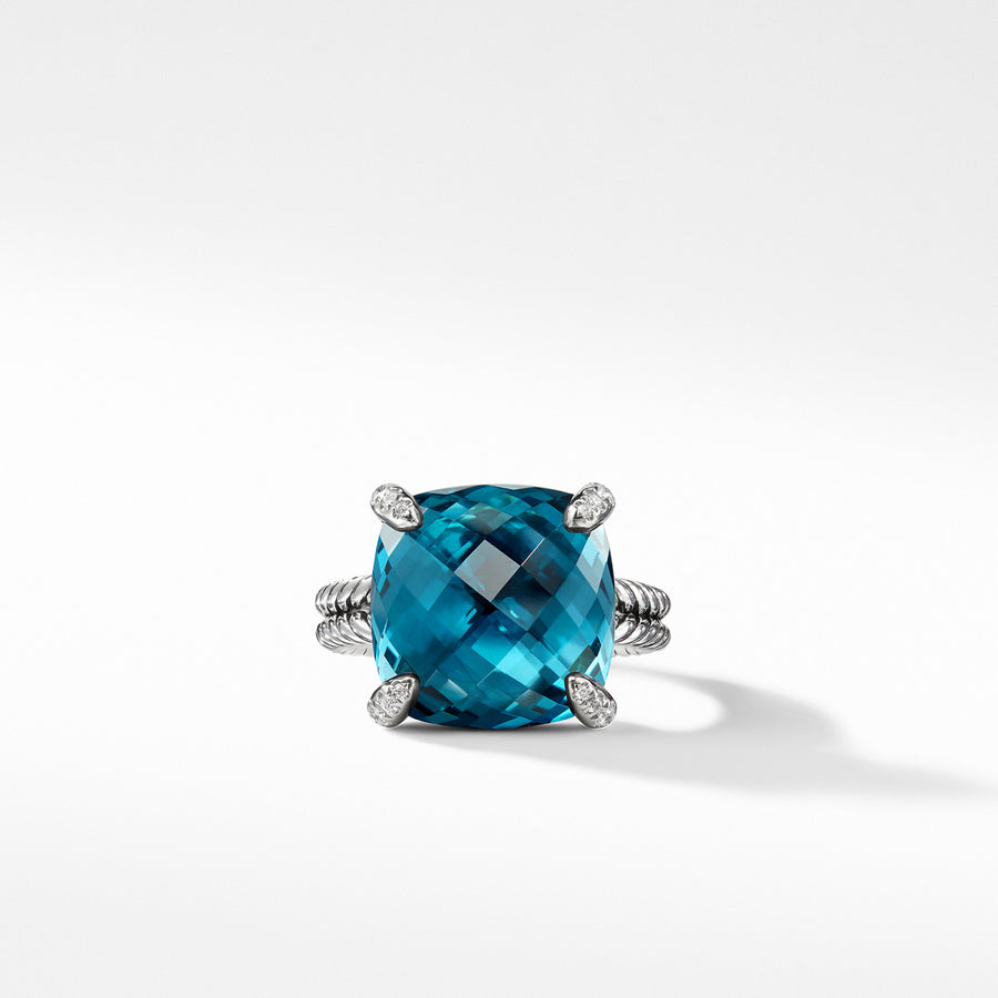 Chatelaine Ring with Hampton Blue Topaz and Diamonds