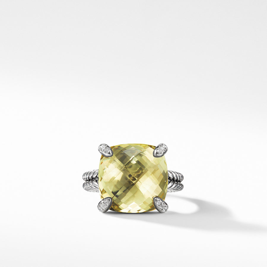 Chatelaine Ring with Lemon Citrine and Diamonds