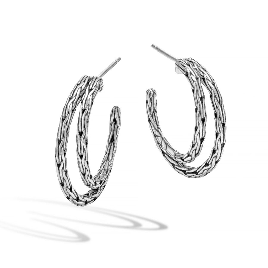 Classic Chain Silver Small Hoop Earrings