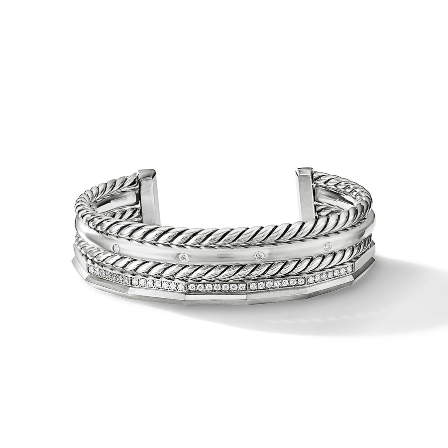 Stax Narrow Cuff Bracelet with Diamonds