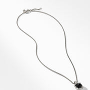 Chatelaine Pave Bezel Pendant Necklace with Black Onyx and Diamonds