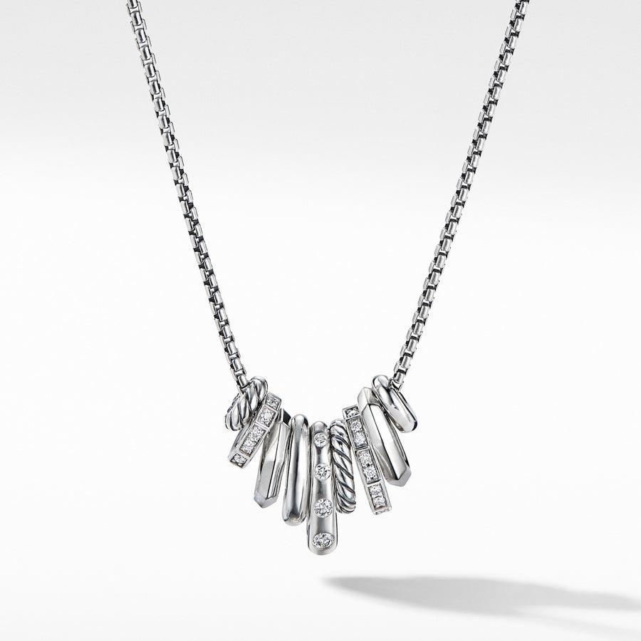 Stax Rondelle Pendant Necklace with Diamonds
