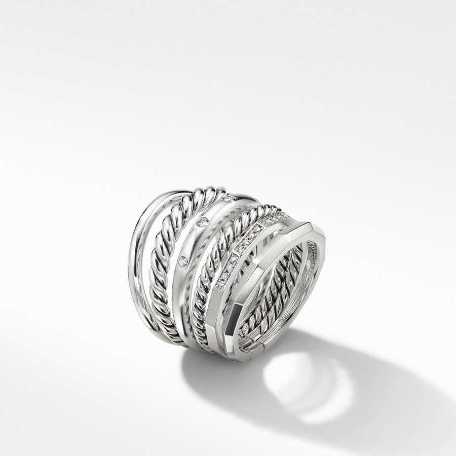Stax Wide Ring with Diamonds